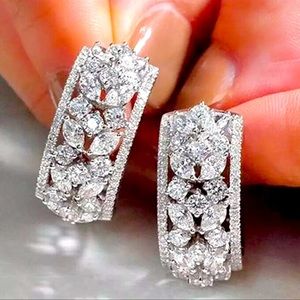 New Full Paved Diamond Earrings